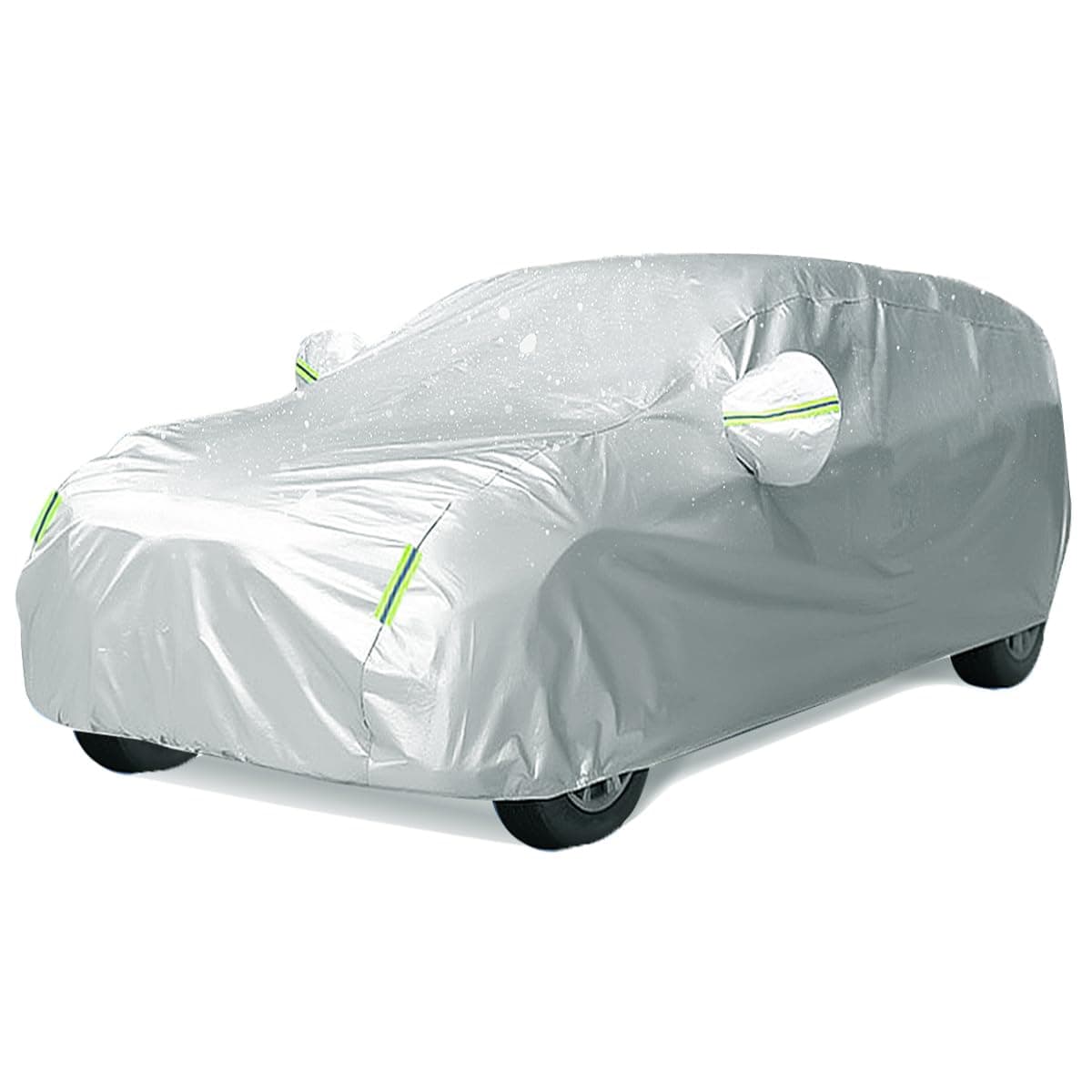 BEXITA Auto Abdeckplane wasserdichte Autoabdeckung mit Baumwollfutter Autoplane für Regen Sonne Staub Schutz Autoabdeckung Vollgarage SUV; Größe M-Silber Vollgarage SUV