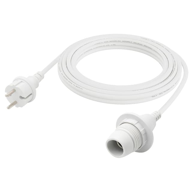 🌧️🔌 FIRMERST Wasserdichte Lampenfassung E14 mit Kabel Outdoor 4,5m IP44 Weiß 4,5 M Weiß