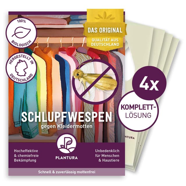🦋🌿 Plantura Schlupfwespen gegen Kleidermotten | 16 Karten | Nachhaltige Bekämpfung 🌿🦋