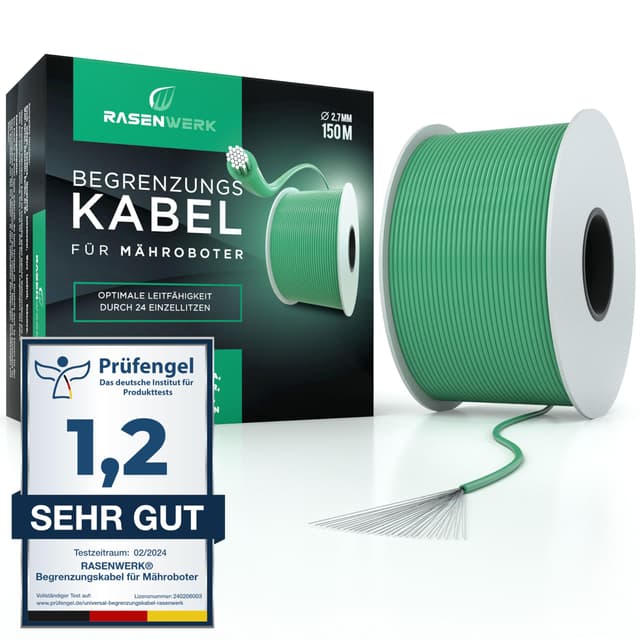 🌿 RASENWERK® - 150m Universal Begrenzungskabel für Mähroboter 🤖
