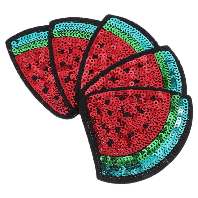 🍉 DIYEAH Wassermelonen-Pailletten-Aufnäher 5 Stück 🍉