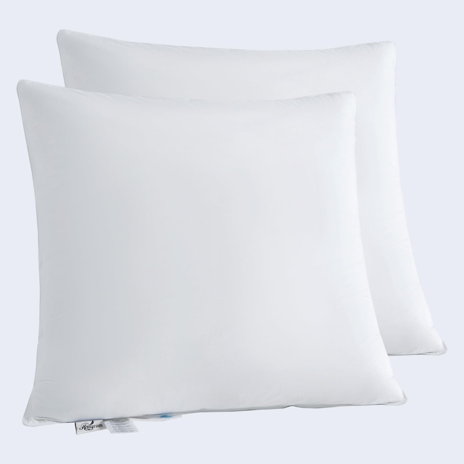 🌟 Homyrium Daunenkissen 80x80 2er Set - Federkissen 80 x 80 cm - Schlafkissen mit Daunen und Federnfüllung