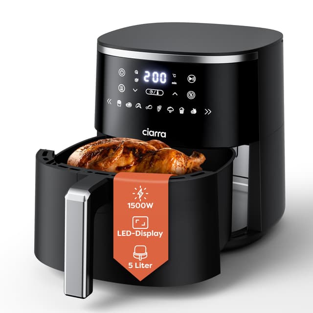 Ciarra CBAWAF1A Heißluftfritteuse AirFryer XL 5L 1500W 🍟🔥