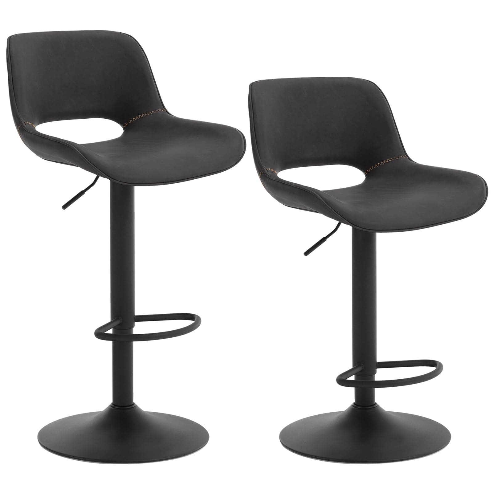 🌟 WOLTU Barhocker 2er Set: Höhenverstellbare Barstühle in Anthrazit Kunstleder