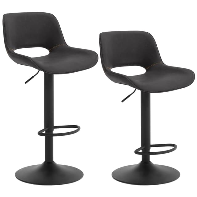 🌟 WOLTU Barhocker 2er Set: Höhenverstellbare Barstühle in Anthrazit Kunstleder