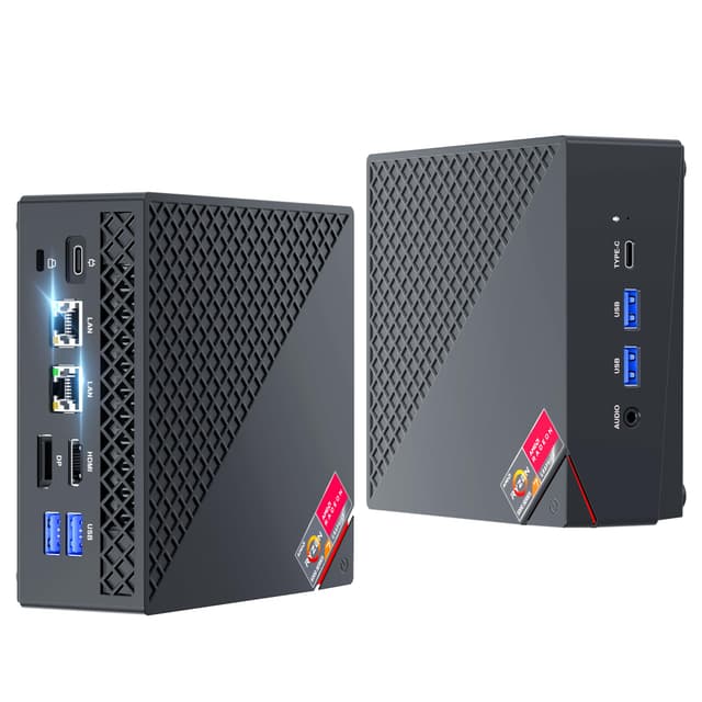NiPoGi AM06 PRO Mini PC AMD Ryzen 7 5700U(8C/16T, bis zu 4,3 GHz), 32GB(2*16GB) DDR4 512GB M.2 SSD Mini Desktop Computer WiFi 6, RJ45 Dual LAN, 4K Triple Display Micro-PC