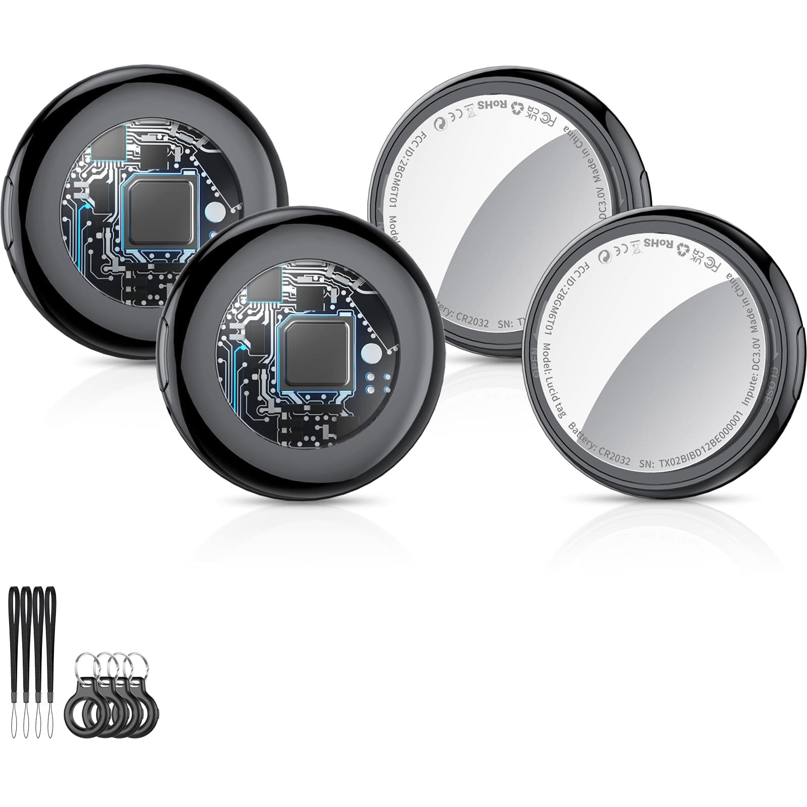 Smart Air Tracker Tag - Schlüsselfinde für iOS - 4er Pack Tiefschwarz 🚀