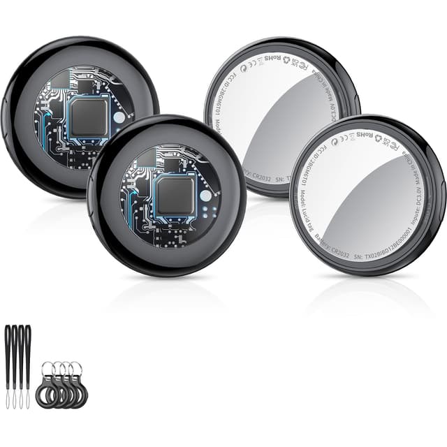Smart Air Tracker Tag - Schlüsselfinde für iOS - 4er Pack Tiefschwarz 🚀