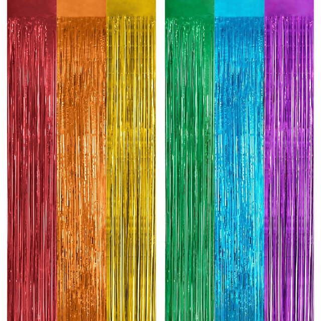 🎉 Lametta Vorhang 2 Stück Metallische Glitzervorhang Fringe
