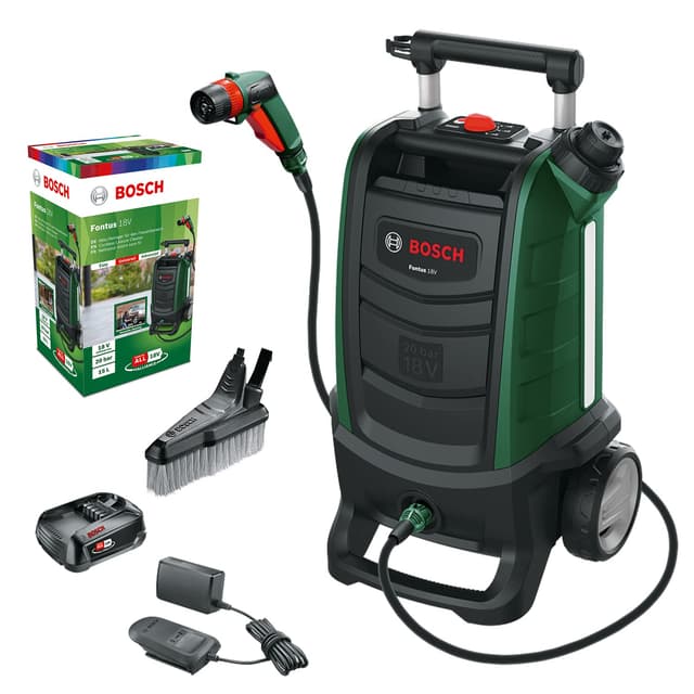 🌿🚿 Bosch Akku Outdoor Reiniger Fontus 18V (1 Akku, 18-Volt-System, im Karton) Outdoor Reiniger | 1 Akku Fontus | Neues Design