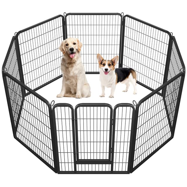 🐶 Yaheetech Welpenlaufstall 8 Gitter 80 x 100 cm - 8tlg 🐾