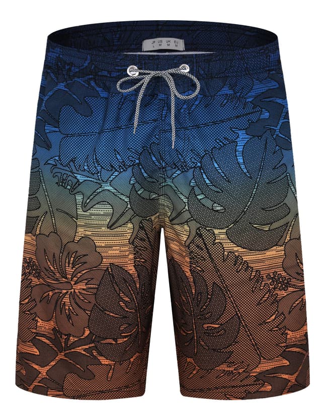🩳 APTRO Herren Badehose Lang Badeshorts Schnelltrocknend Boardshorts XXL Blau/Orange