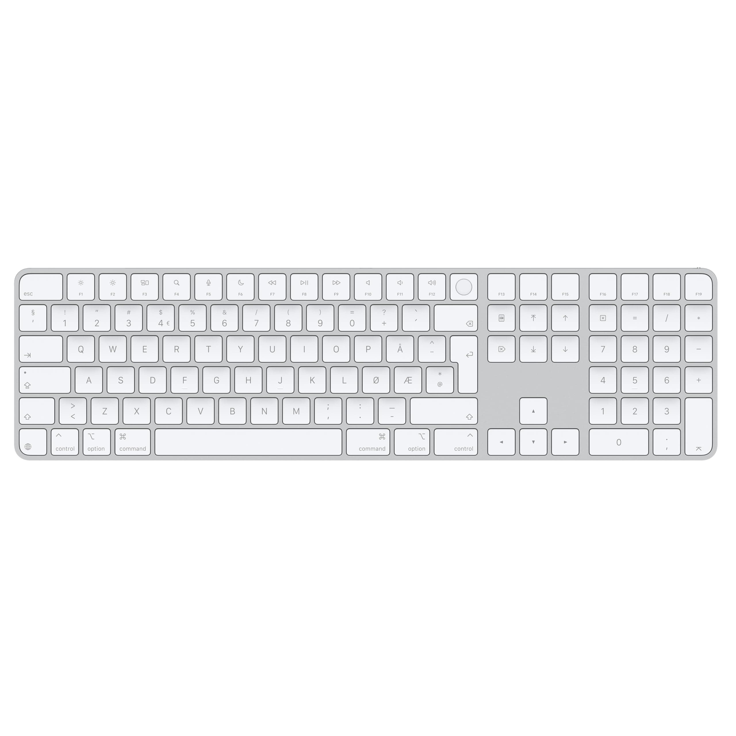 🌟 Sonderangebot: Apple Magic Keyboard mit Touch ID und Ziffernblock - Norwegisch - Weiße Tasten