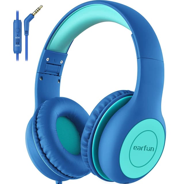 🎧 EarFun Kinder Kopfhörer: Stereo Sound & HD-Mikrofon - Blau/Green