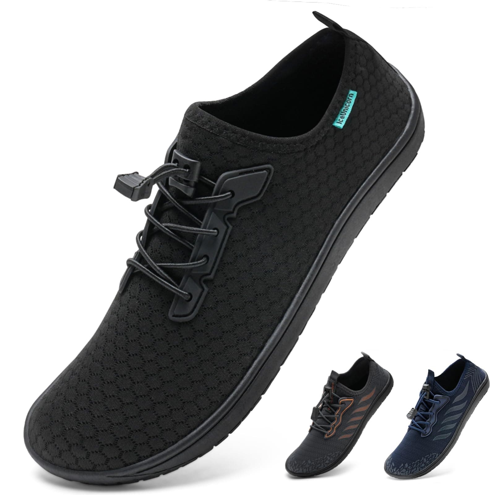 🌊🦄 IceUnicorn Strandschuhe Badeschuhe Damen Herren Schwimmschuhe Aquaschuhe Sommer Schnell Trocknend Surfschuhe 46 EU 71schwarz
