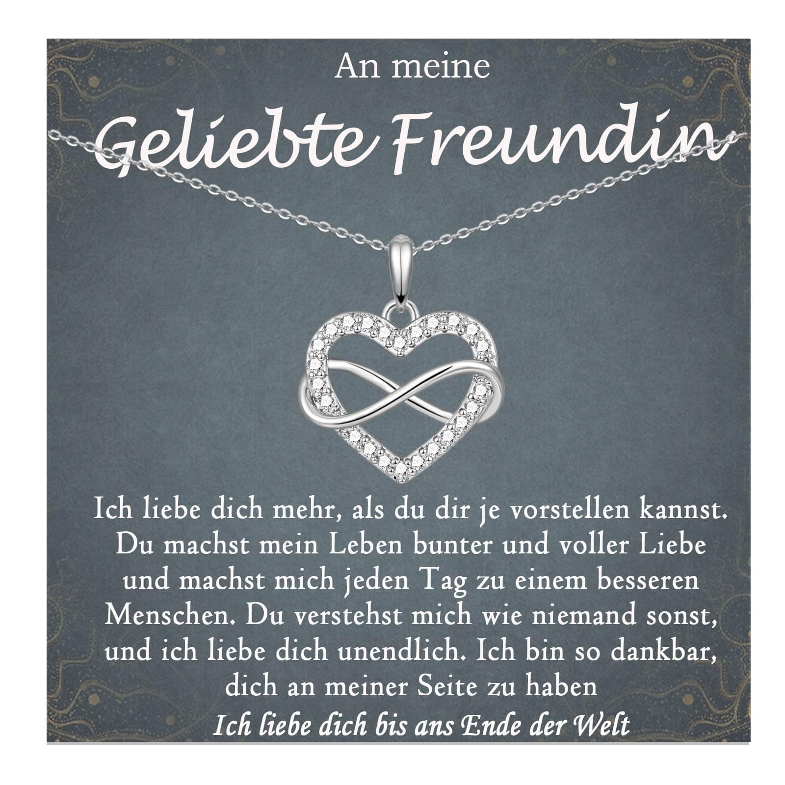 FAOMZQ Halskette für Mädchen, Infinity Herz Halskette für Meine Freundin ❤️🎁