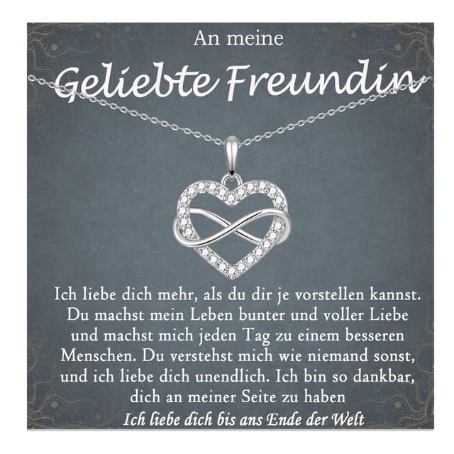 FAOMZQ Halskette für Mädchen, Infinity Herz Halskette für Meine Freundin ❤️🎁