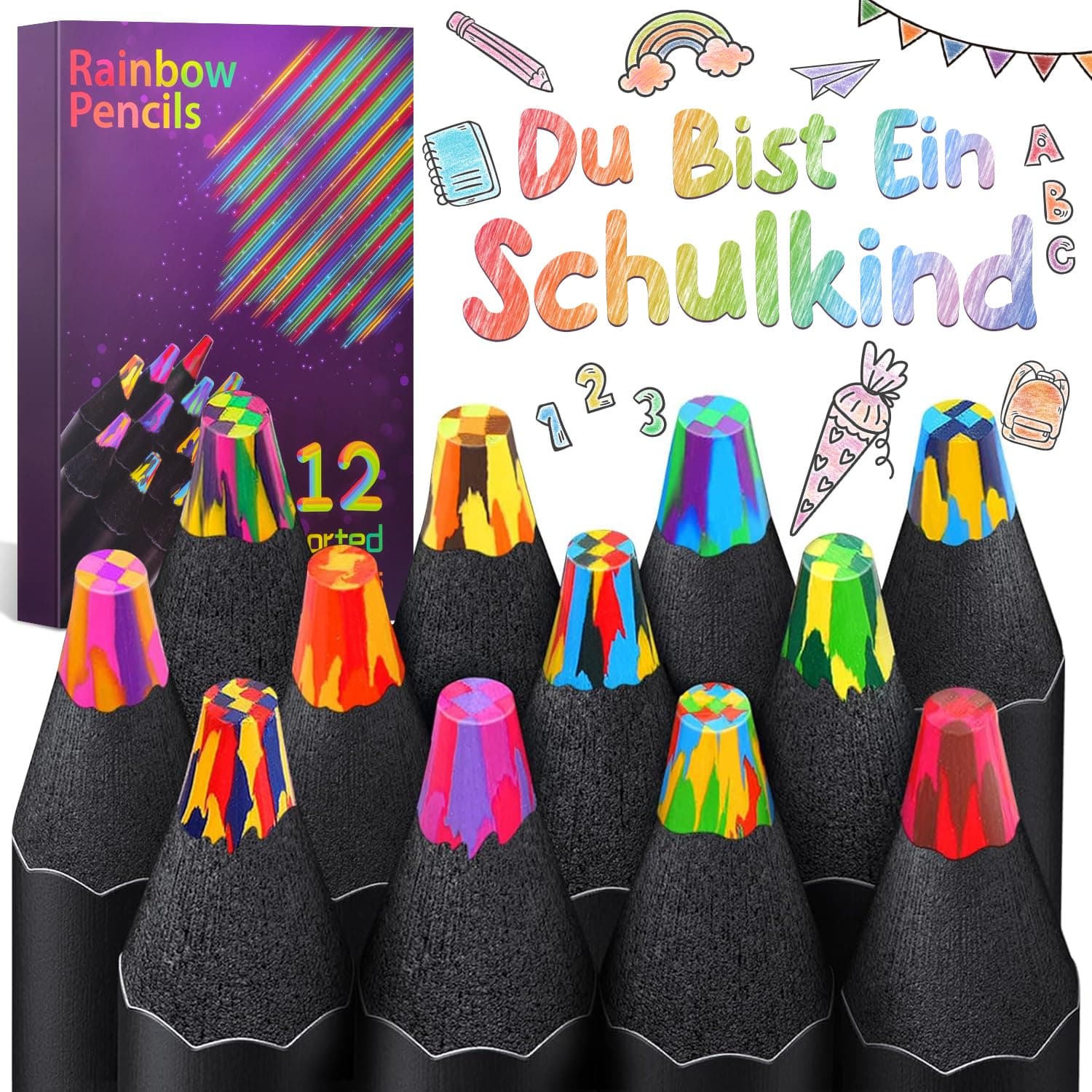 Maqhpu Regenbogenstifte - Ideales Geschenk für Kinder und Erwachsene