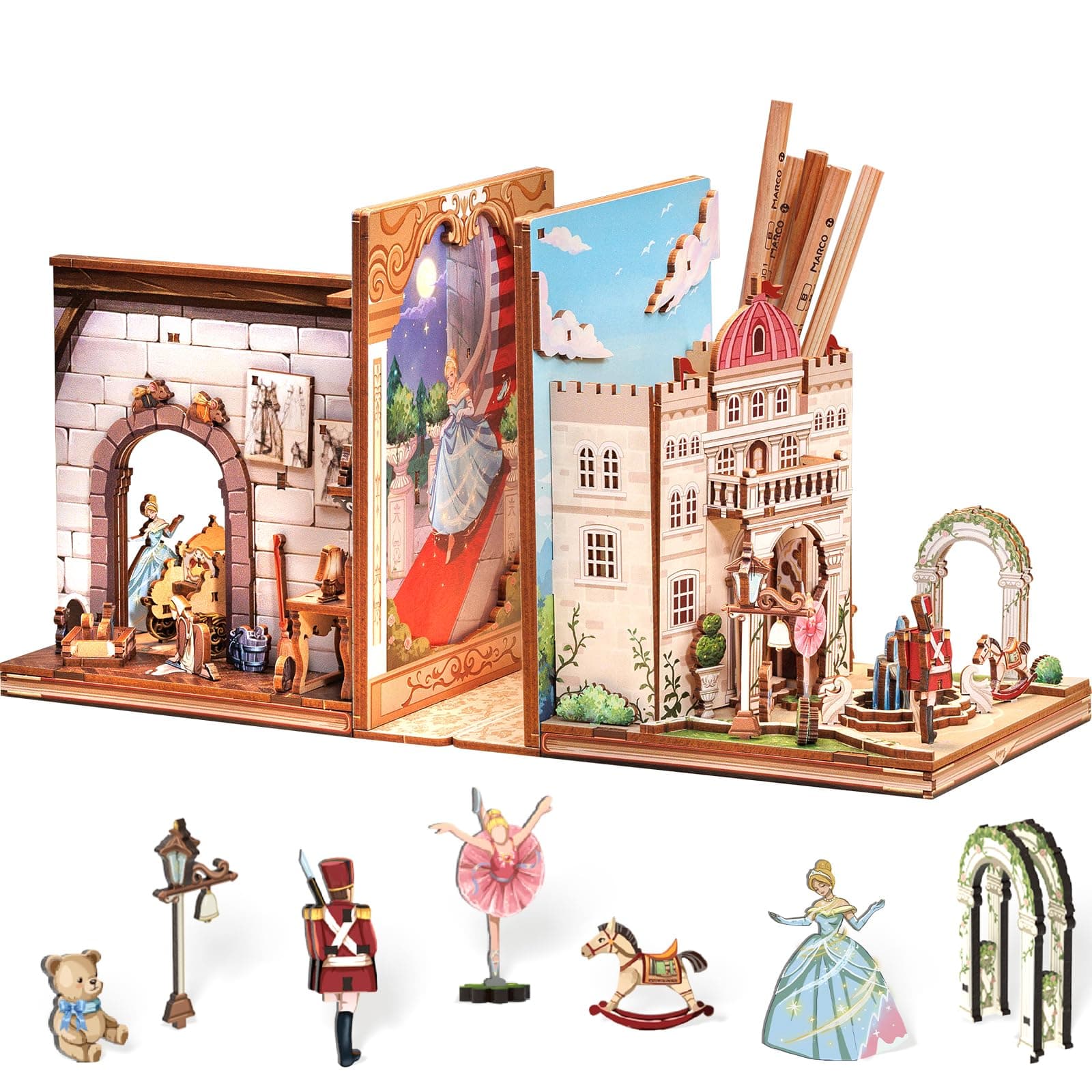 Cutefun DIY Book Nook Kit mit Einsteckbar Staubschutzplatte