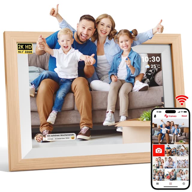 2K HD Digitaler Bilderrahmen WLAN, 10,1 Zoll 32 GB LED Auto-Rotat Digital Frame 📸🌟