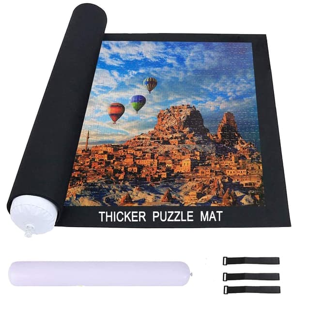 🧩 Celawork Puzzlematte für 1500 Teile - Schwarz - Verdickte Filzmatte - Puzzleunterlage mit Rollmatte