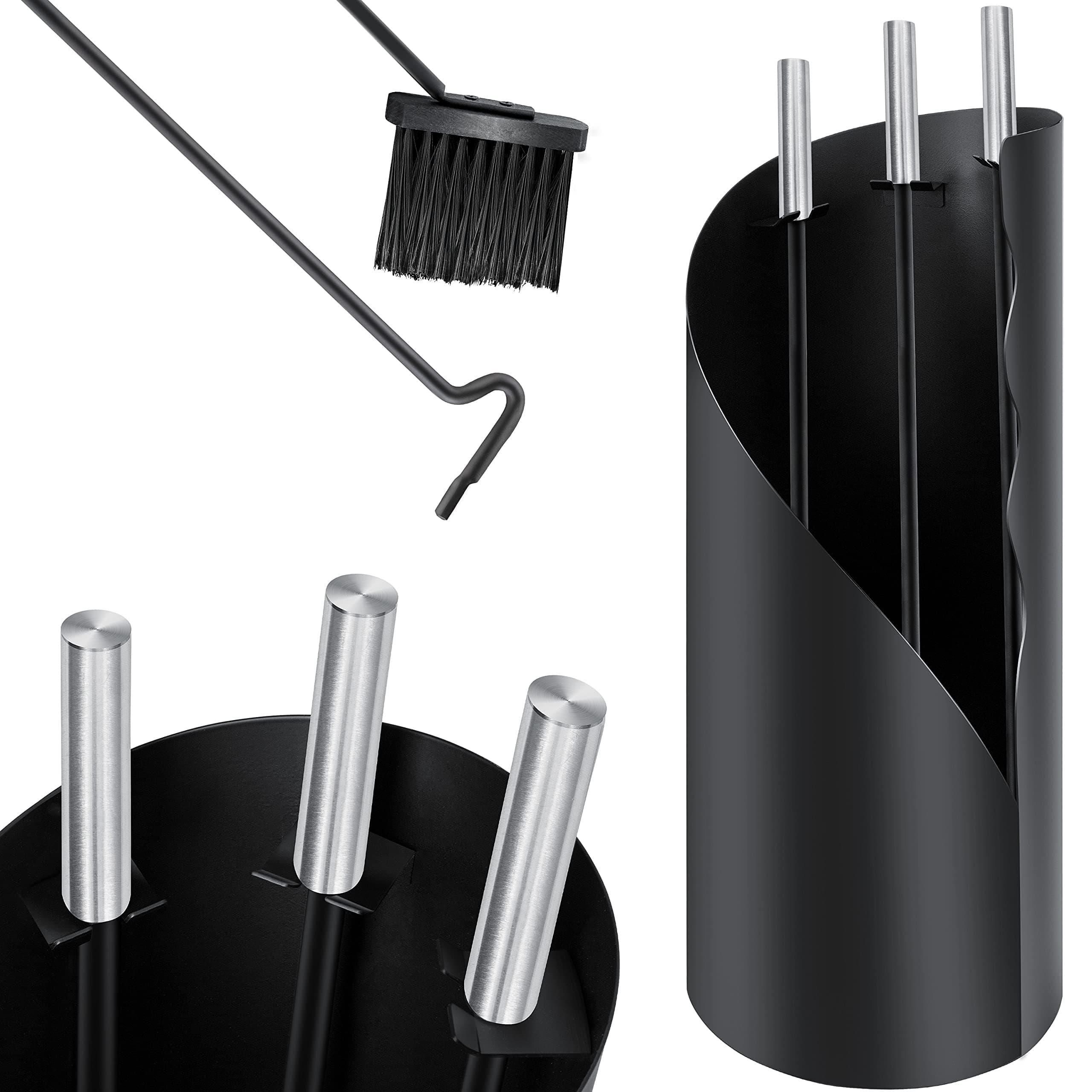 🔥 KESSER® Kaminbesteck Set - Modernes 4-teiliges Kaminzubehör 🧹🔥