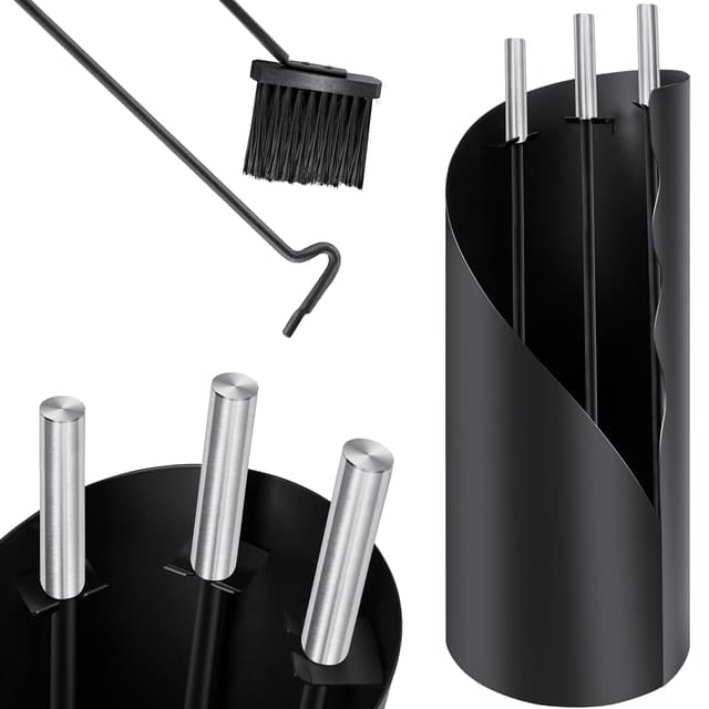 🔥 KESSER® Kaminbesteck Set - Modernes 4-teiliges Kaminzubehör 🧹🔥