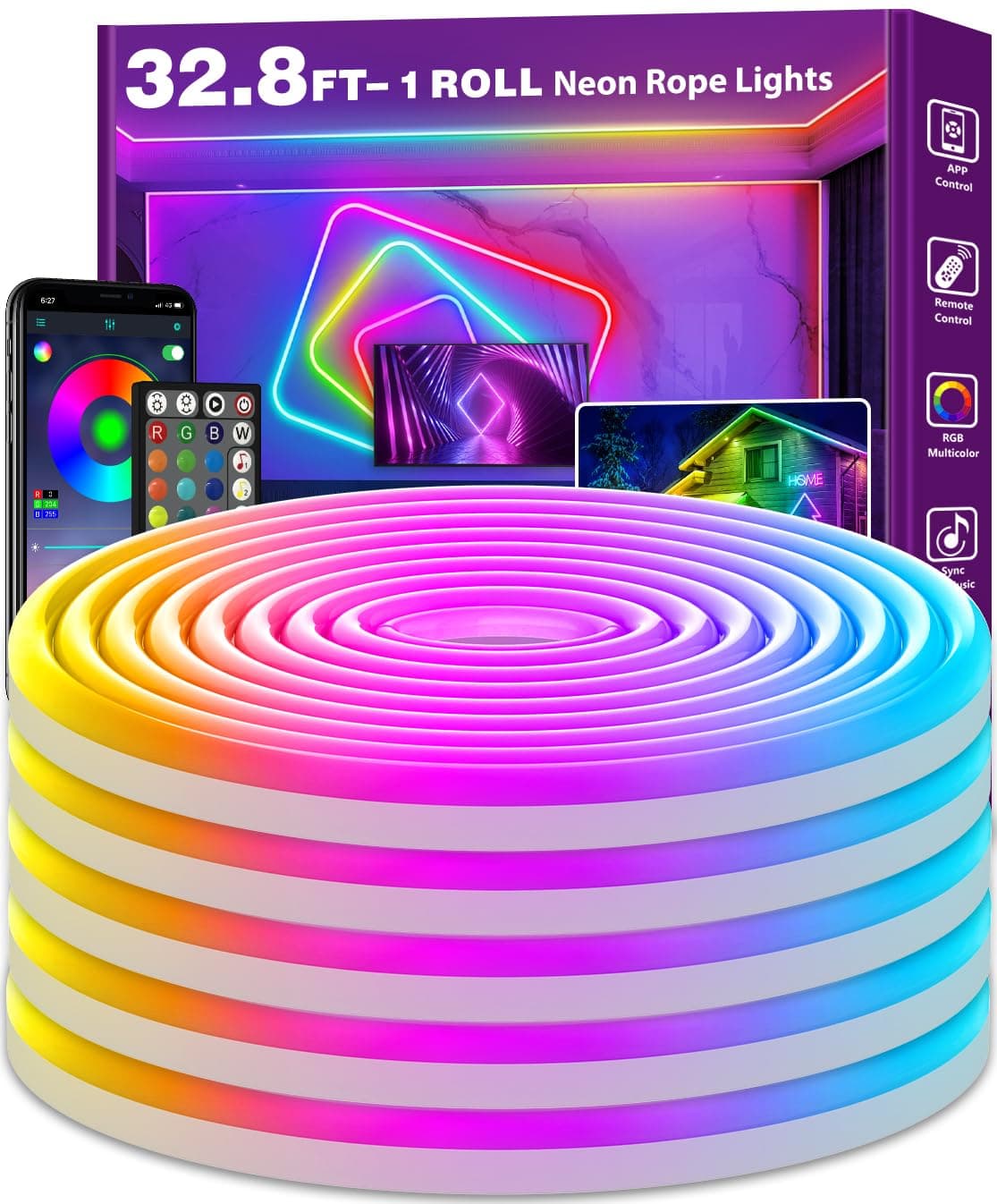 10m LED Neon Seillichter mit App/Fernbedienung 🌈