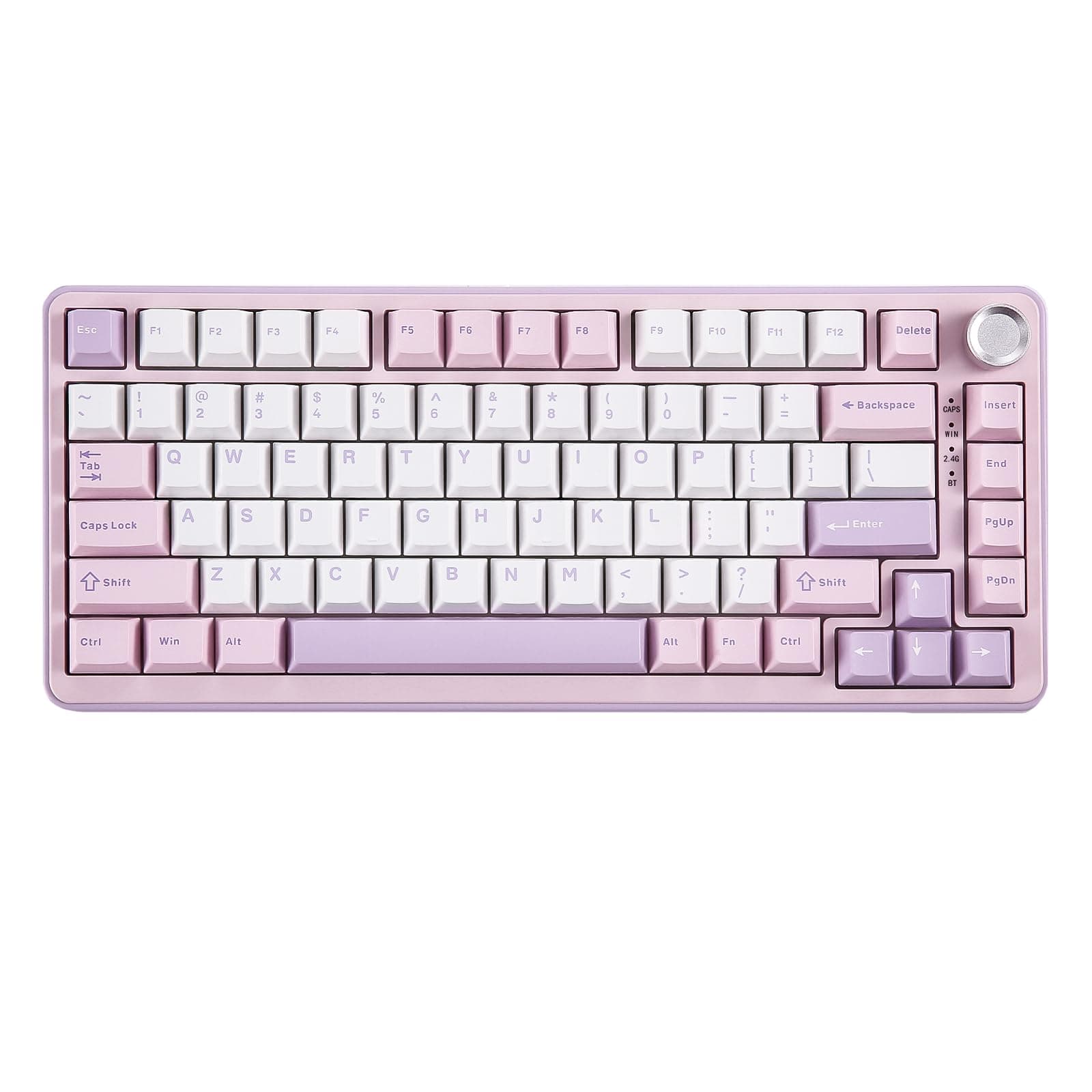 YUNZII B75 PRO Drahtlose Mechanische Tastatur 🎮🔥 75% Gaming Tastatur Dichtung Hot Swap Custom Keyboayd mit Knopf, Vorgeschmierte Schalter RGB, Tri-Mode Keyboayd (Lila, Milk Switch)