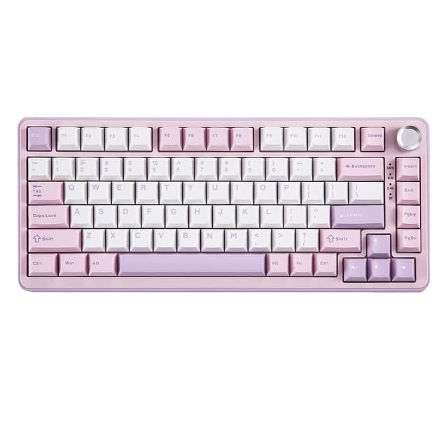 YUNZII B75 PRO Drahtlose Mechanische Tastatur 🎮🔥 75% Gaming Tastatur Dichtung Hot Swap Custom Keyboayd mit Knopf, Vorgeschmierte Schalter RGB, Tri-Mode Keyboayd (Lila, Milk Switch)