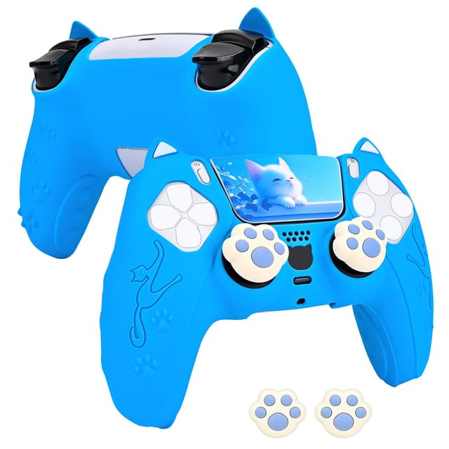 DLseego Silikonhülle für PS5 Controller 🎮 Niedliches Kätzchen Anti-Rutsch Schutzhülle 💙