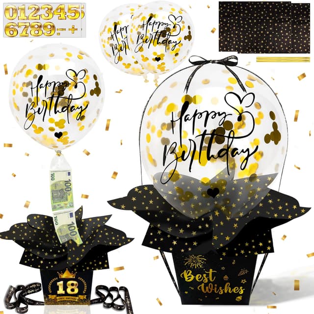 YeahBoom Geldgeschenke Geburtstag DIY Überraschungsbox mit Luftballons