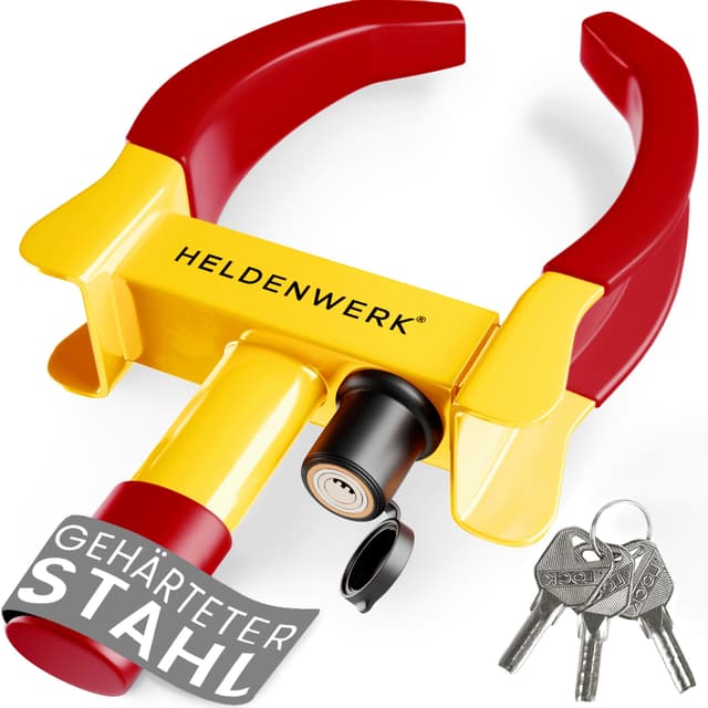 🔒🚗 HELDENWERK Parkkralle Radkralle mit Hochsicherheitsschloss - 33.97€