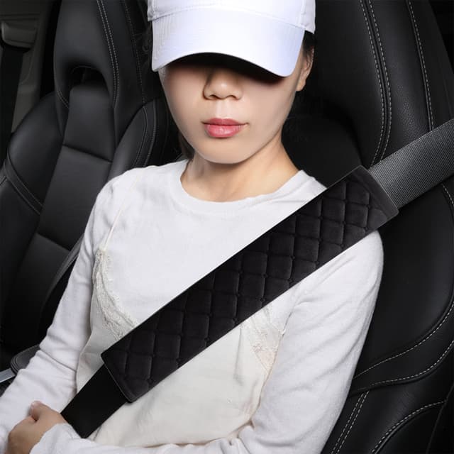 🚗🌟 Weiche Auto-Sicherheitsgurtbezüge für Erwachsene, Kinder, Frauen und Männer - 2 Stück Schwarz 27cm