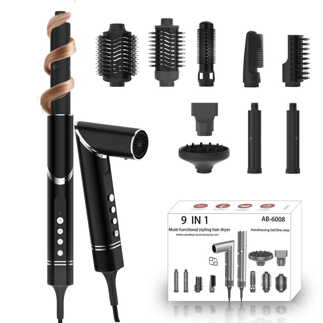 🌟👩‍🦰 AXCEED Hairstyler 9 in 1 Air Styler Set - 1400W Stylingbürsten Set 👩‍🦰🌟