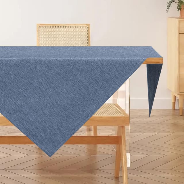 AooHome Tischdecke Abwaschbar, Blau Mitteldecke 80x80cm Leinen-Optik 😍
