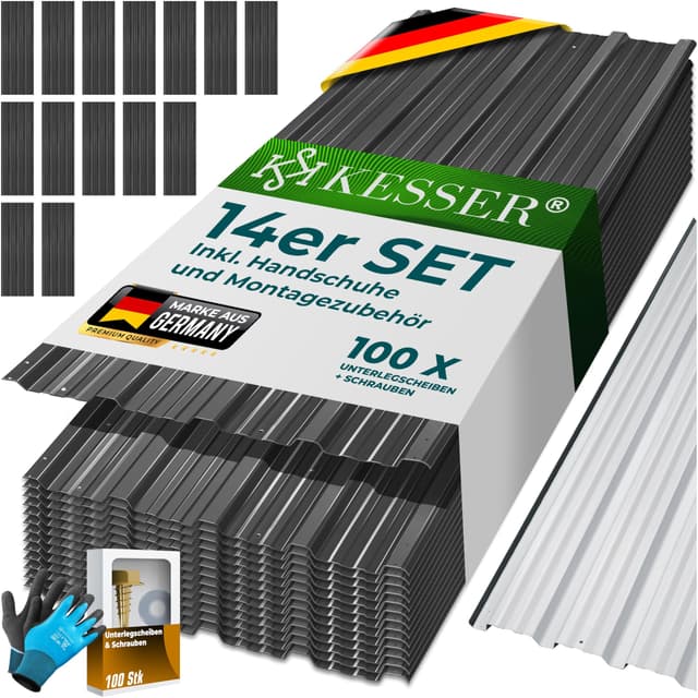 KESSER® 14x Profilblech Trapezblech 110cm x 46cm = 7 m² 🏠