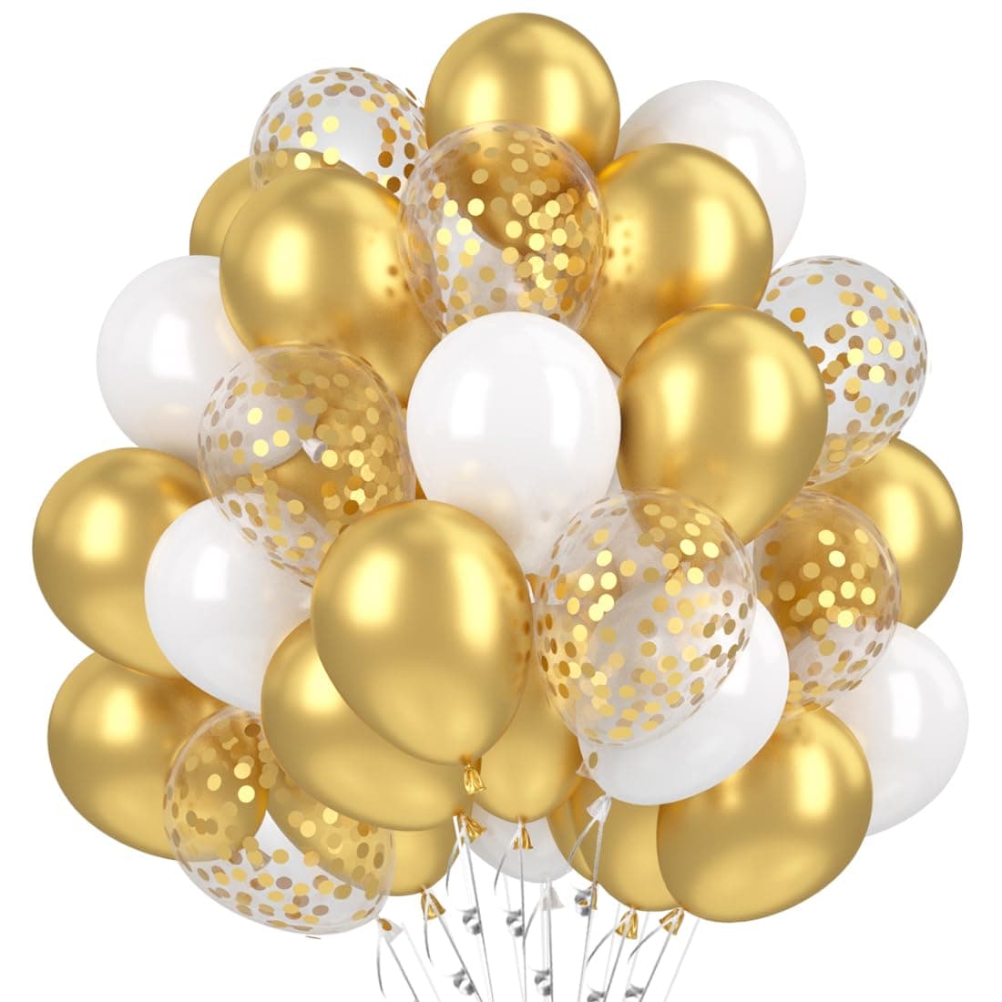 Luftballons Metallic Gold Set, Hochzeitsballons, Helium Balloons für Geburtstagsdeko