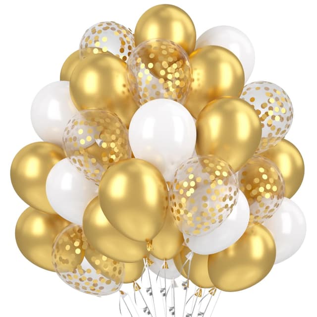 Luftballons Metallic Gold Set, Hochzeitsballons, Helium Balloons für Geburtstagsdeko
