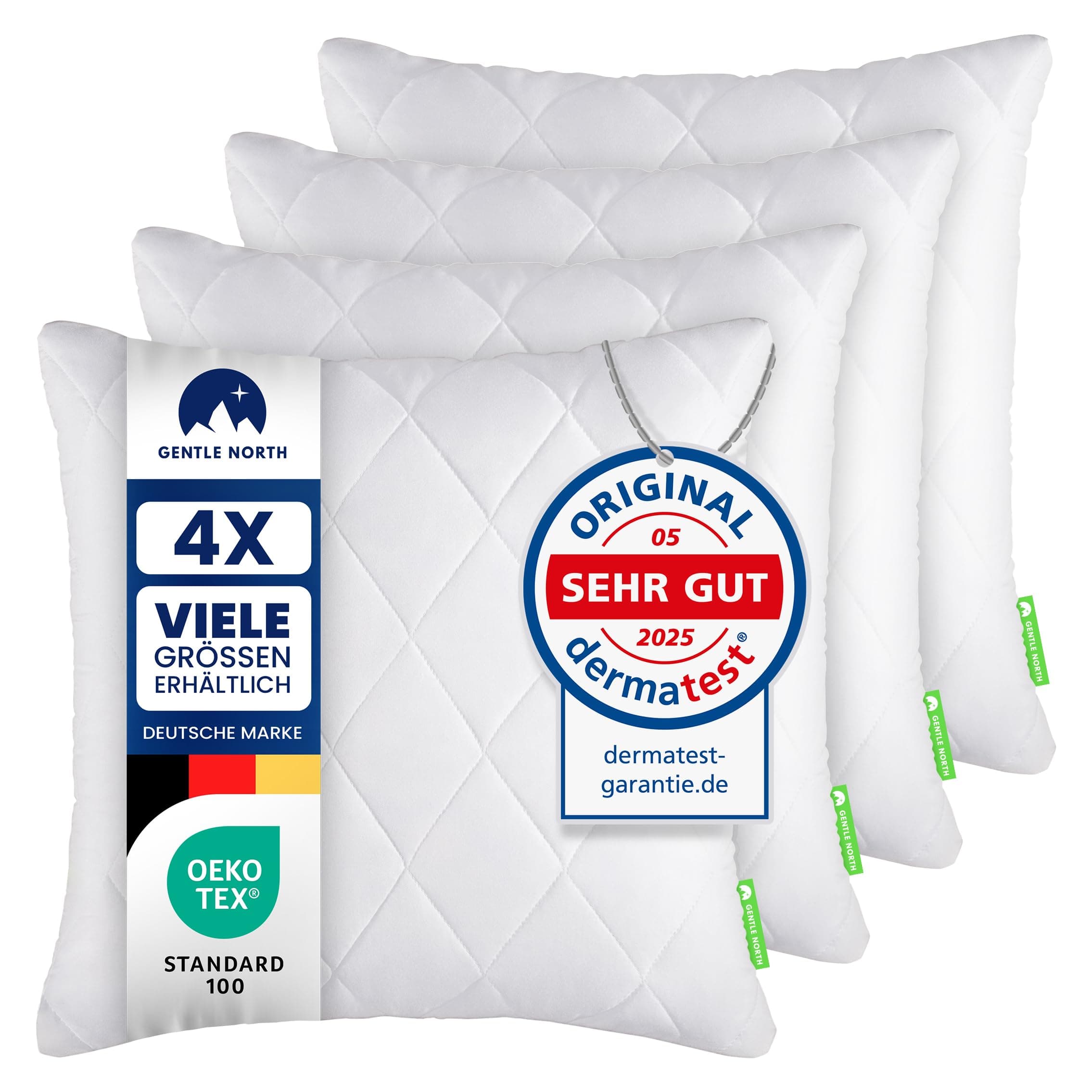 🌟 4er Set Weiß 45x45 cm Kopfkissen - Gentle North