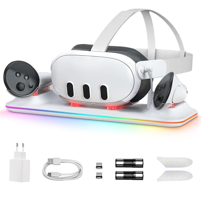 🎮 GEEKERA Ladestation für Meta Quest 3 VR Headset und Controllers - Ladegerät für Oculus Quest 3