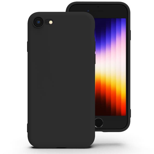 Zuvirelx Silikon Hülle für iPhone SE 2020/2022, iPhone 8/7 - Schwarz