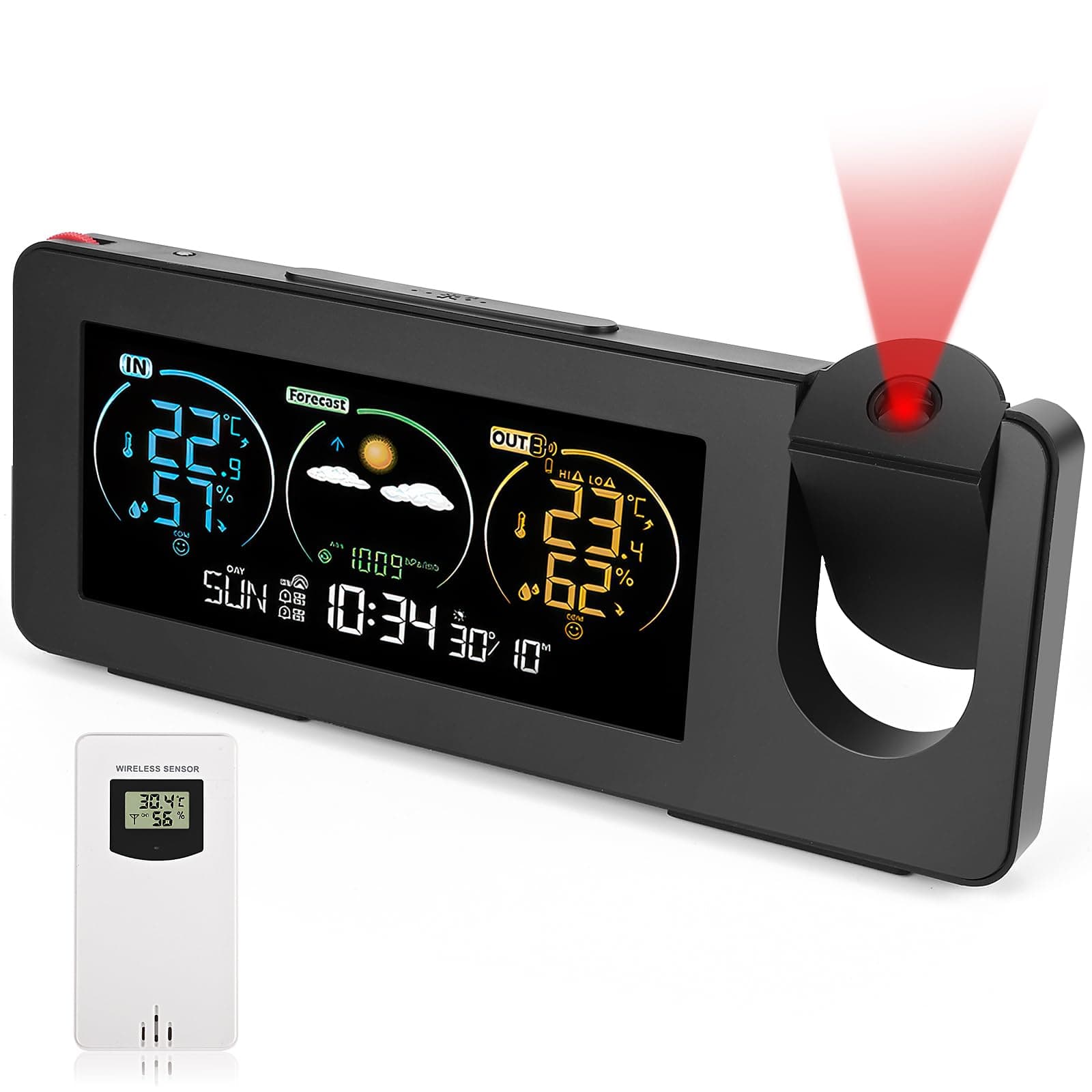 🌞 Gerbala Wetterstation Funk mit Außensensor, LCD-Display | Wettervorhersage & Projektion 🌡️⏰