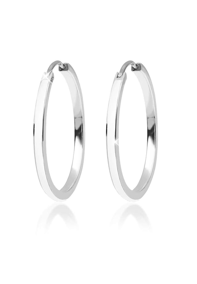 Elli Ohrringe Damen Creolen Basic Filigran mit Emaille in 925 Sterling Silber 👑