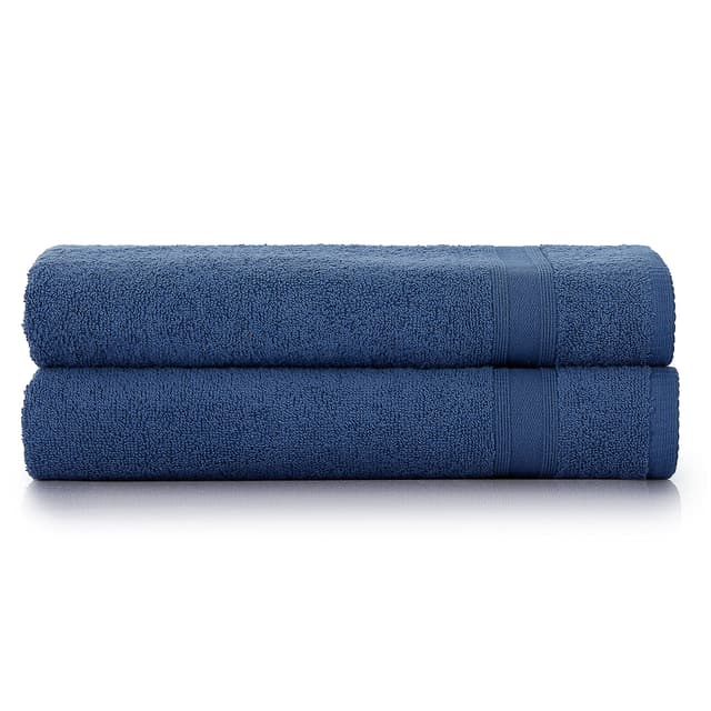 Tuiste Badetücher Blau Navy Blau 2er Set 🛁 | 100% Baumwolle Duschtücher