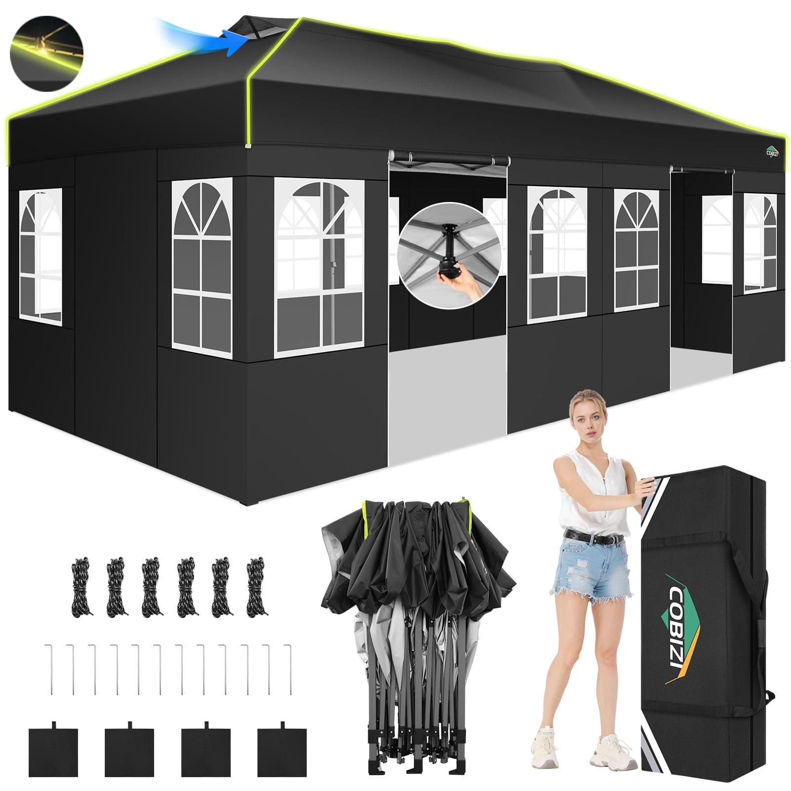 COBIZI Faltpavillon 3x6 Pavillon wasserdicht Winterfest 🎉