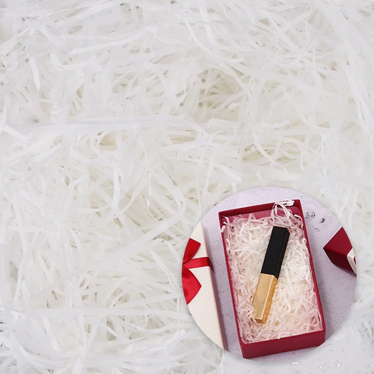 Hillylolly Geschreddertes Papier für Geschenkbox Weiß, 200g - 🎁 Günstiges Füllmaterial!