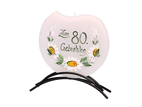 🎉 Dekohelden24 Hochwertige Flachkerze zum 80. Geburtstag 🕯️