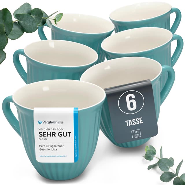 🌟 Steingut Kaffeetassen 6 Personen Hygge TESTSIEGER 🌟
