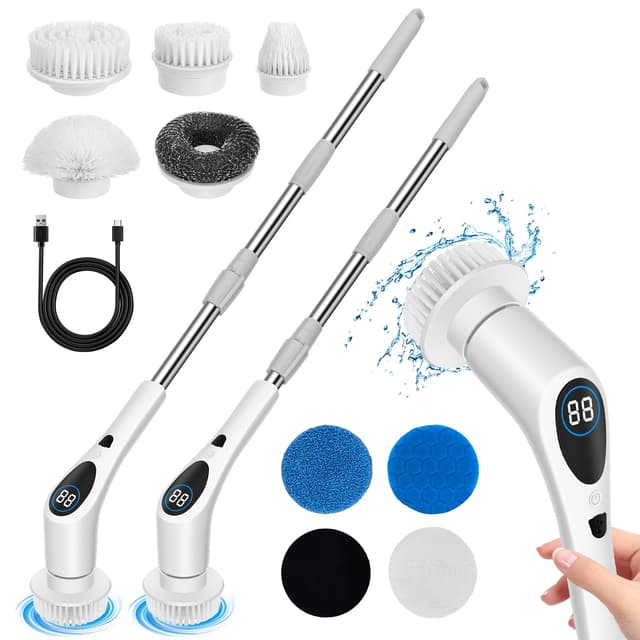 🌟 Super Deal! BlumWay Power Spin Scrubber Elektrische Reinigungsbürste 🧼 mit 9 austauschbaren Köpfen | 3 Geschwindigkeiten 🚀